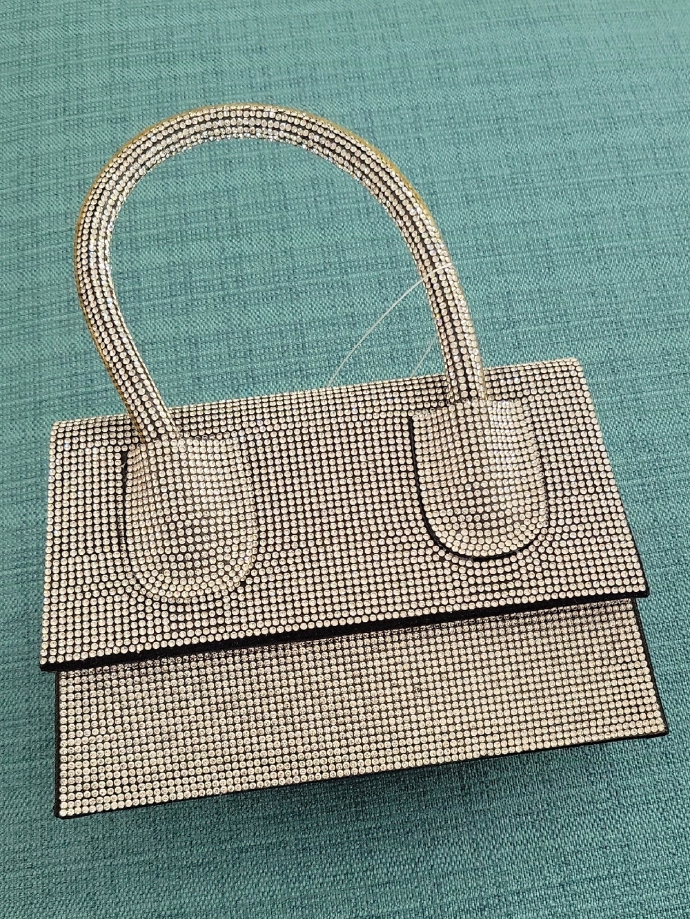 Silver Crystal Embellished Evening Tote